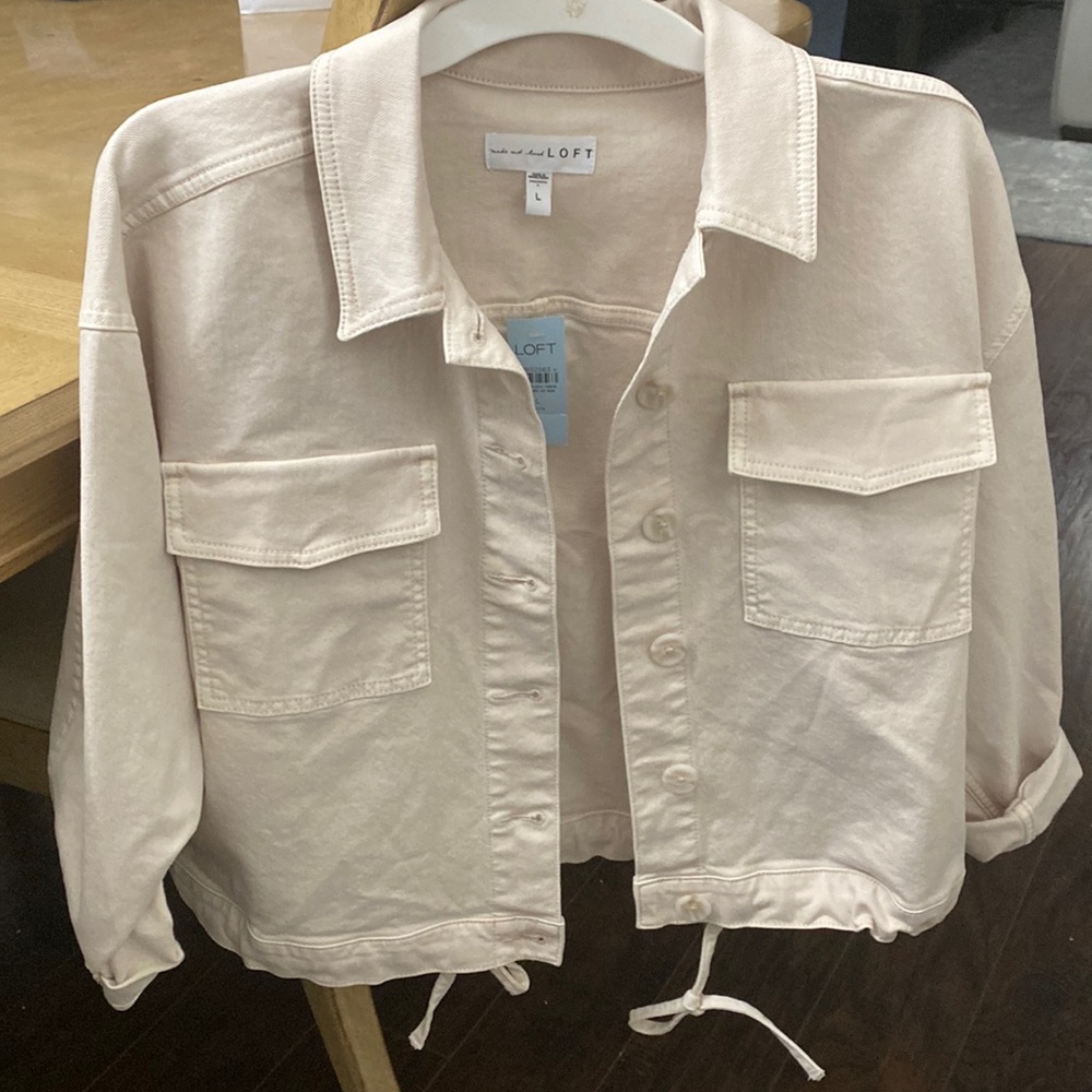 Loft cream denim jacket